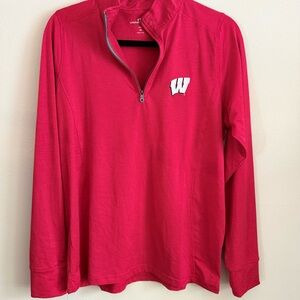 Vansport Women’s Medium Wisconsin Badgers Quarter Zip Pullover Red 3/4 Zip